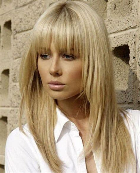 banged blonde|40 Most Flattering Blonde Hairstyles with Bangs in 2024.